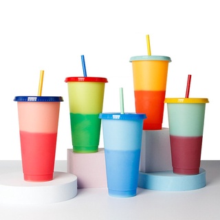 tazas cambiantes de color con tapas pajitas reutilizables vasos a granel de plástico fría tazas (1)