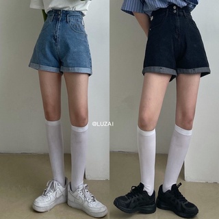 Pantalones cortos de mezclilla de las mujeres de la moda Casual Retro de cintura alta estilo suelto recortado ancho de la pierna pantalones cortos más el tamaño