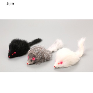 [Jijin] Ratón Falso Gato Mascota Juguete Pelo Largo Cola Ratones Conejo Piel Juguetes Mascotas .