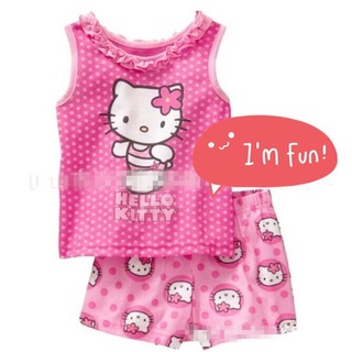 bebé niñas hello kitty rosa chaleco pantalones cortos conjunto de ropa de niños