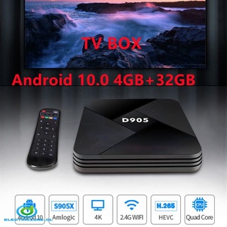 nuevo d905 smart tv box android 10.0 4gb 32gb wifi 2.4g 4k amlogic s905 youtube android tv box set top box media player