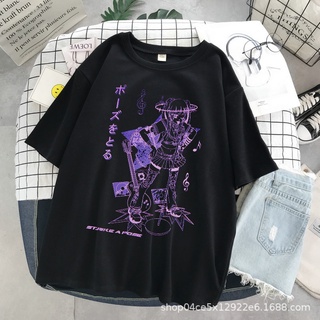 SASSYME Nueva Camiseta De Anime Casual Japonés Estampado Gótico Ahora Impreso Top