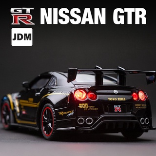 1:32 JDM Nissan GTR R35 modificado ancho carrocería coches modelos de aleación Diecast juguetes vehículos