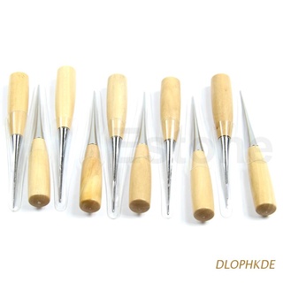 DLOPHKDE Leather Craft Cloth Awl Tool Sewing Hole Punching Wooden Stitching Overstitch