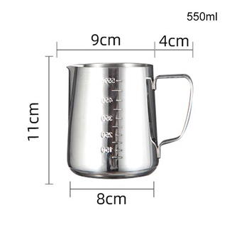 jarra de leche espumante de acero inoxidable espumador de leche taza medidas en el lado para latte art espresso máquinas cappuccino (3)