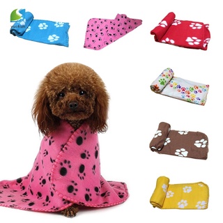 [YUKB]manta de mascota de lujo cálida suave de lana para mascotas mantas de cama alfombrilla con impresión de pata 60 x 70 cm