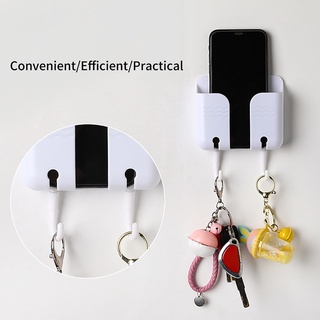 deriyi.cl Hanging Holder Punch-free Multifunctional Reversed Charging Hole Wall Mounted Phone Storage Shelf for Home