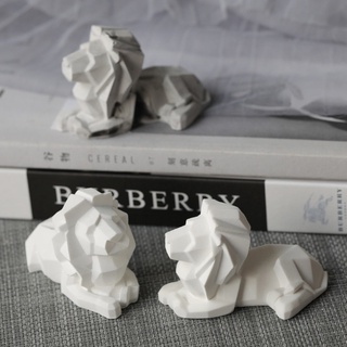 BEI DIY geométrico 3D león resina fundición molde de silicona 3D Animal bestia león silicona epoxi resina jabón fundición molde arte artesanía (4)