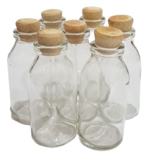 Botella de vidrio de 100 ML + cierre de madera, botella de decoración, botella de vidrio de recuerdo, cierre de madera