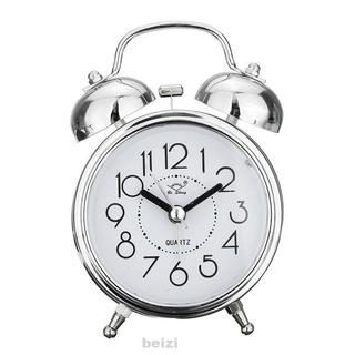 Reloj despertador redondo de cuarzo con campana doble clásica con pilas para sala de estar