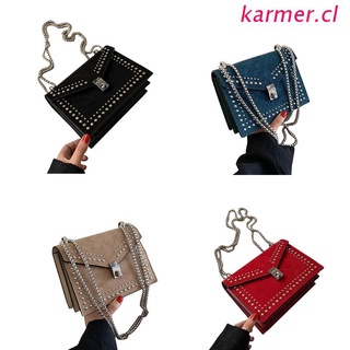 kar3 pu cuero cuadrado cadena bolsos de hombro para las mujeres crossbody bolsos multi bolsillos bolsos bolsa de mensajero correa ajustable