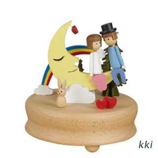 kki. caja de música de madera decoración del hogar creativo cumpleaños día de san valentín adornos de escritorio