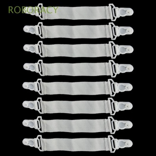 ROBORACY 8Pcs White Mattress Clip Fitted Grippers Bed Sheets Buckle Bedding Holder Suspenders Straps Fastener Home & Living Elastic Belt