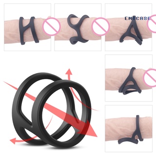emocase corrector de pene de doble círculo universal de silicona delay eyaculación anillo de bloqueo para masturbadores masculinos (3)