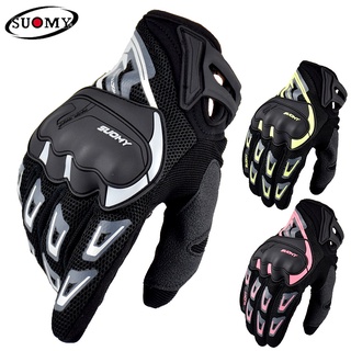 Guantes de verano suomy para motocicleta/pantalla táctil/guantes de moto luvas/motociclismo/ciclismo/deportes/de carreras/guantes de dedo completo