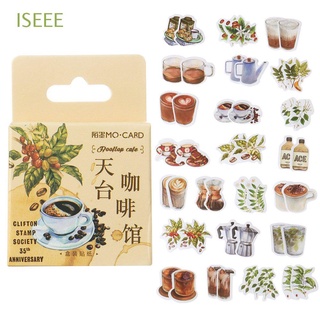 ISEEE Sealing Sticker 46 Pcs/Set Coffee Hand Account Self-adhesive Stickers Creative DIY Vintage Decoration Photo Album