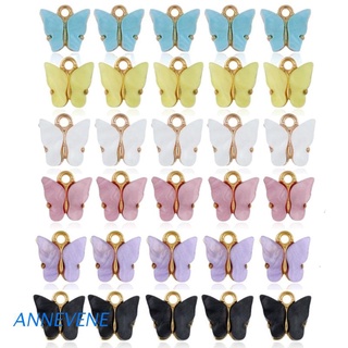 CHARMS anne 30 piezas coloridos encantos acrílico mariposa pulsera colgante para joyería collar pendientes accesorios de manualidades
