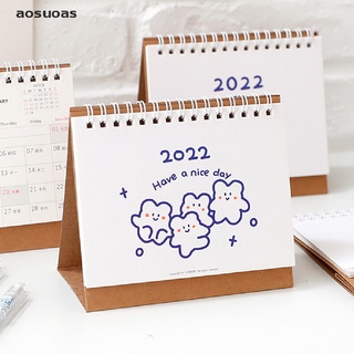 auoa mini calendario de escritorio 2022 kawaii calendario suministros de oficina planificador mensual.