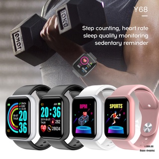 Y68 Smart Watch IP67 pulsera inteligente impermeable Bluetooth Wristband Monitor de frecuencia cardíaca deportiva Fitness Smart Band