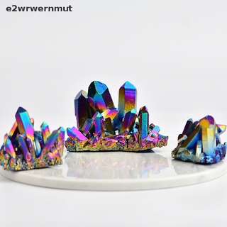 *e2wrwernmut* Natural Quartz Crystal Rainbow Titanium Cluster Mineral Specimen Healing Stone hot sell