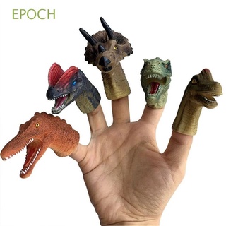 Epoch 5 unids/Set dinosaurio dedo marionetas animales muñeca dedo dragón dedos juguetes contar historia Prop Mini de dibujos animados realista partido Favor juguetes educativos juguetes para niños marionetas de mano