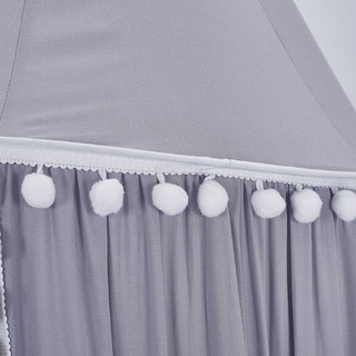 Wit bebé cama cortina toldo recién nacidos algodón colgado bola de pelo cúpula mosquitera decoración de la habitación de los niños cuna tienda de campaña (4)