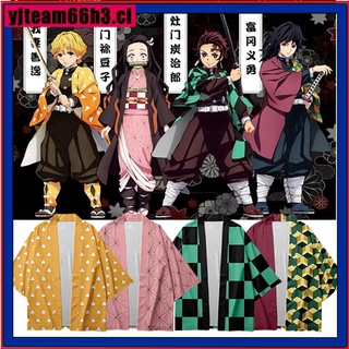 【The New】2021 nueva Moda para niños Kimono Desain Anime Agatsuma Zenitsu Demon Slayer Warna Putih Kuning Untuk Cosplay halloween~sjcl