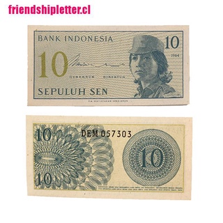 [cl1]indonesia 10 sen billete indonesia papel dinero gran colección valor