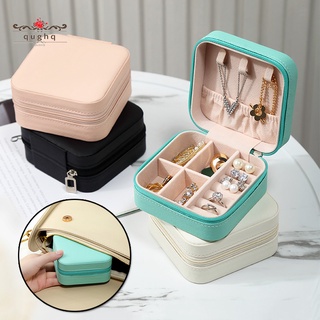 Qughq Mini caja De joyería Para viaje organizadora De exhibición De almacenamiento Portátil estuche Para mujeres niñas