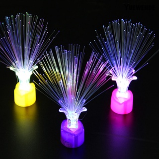 Yu LED fibra óptica luz de noche lámpara colorida hogar fiesta decoración niño niños juguete