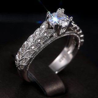 tendencia creativa anillo de circonita de doble fila a la moda full diamond willow branch anillo