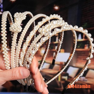 HOOPS [mbn]elegante completo perlas simples diadema dulce diadema aros para el pelo titular orn (1)