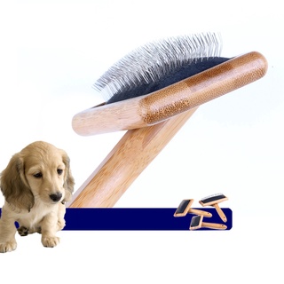 Gooditem cepillo de pelo de mango de madera para mascotas/perros/gatos/cepillo de pelo para aseo de piel/herramienta de peine (3)