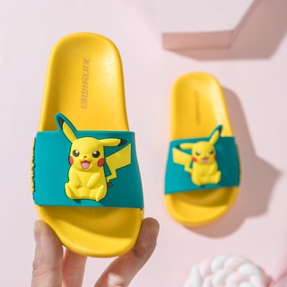 Baokemeng verano Pikachu niños casa zapatillas hombres y mujeres padre-hijo zapatos antideslizante coche