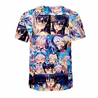 3d shirt moda para hombre divertido ahegao chica collage impresión casual camisetas camiseta de manga corta camisa