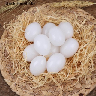 (thhlhot) 10pcs blanco sólido plástico sólido huevos de paloma maniquí huevos falsos suministros de eclosión [thhlrinnhl]