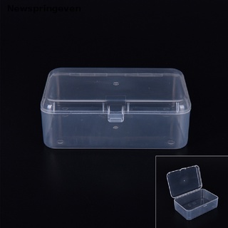 [nse] Caja de almacenamiento de plástico transparente pequeña, cuadrada transparente, multiusos, diseño de Newspringeven