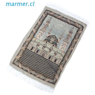 MAR3 Portable Muslim Prayer Rug Polyester Braided Mat Pouch Home Waterproof Blanket