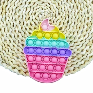 Rainbow Pop It Fidget Juguete Push Burbuja Sensorial Squishy Alivio Del Estrés Juguetes Antiestrés Para Niños Adultos (5)