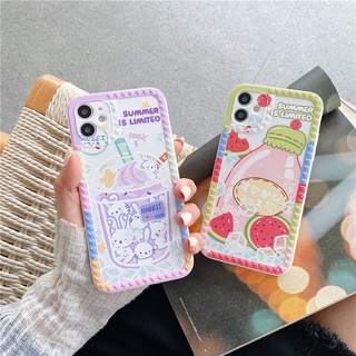 Estuche para Iphone estilo japonés helado Matcha fresa para iPhone 12 mini 12 Pro Max 7 8 Plus XR XS Max 11 Pro Max SE 2020 13 Pro Carcasa lista Stock Lovely Watermelon Transparente