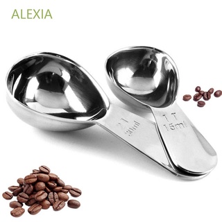 ALEXIA Durable Coffee Spoon Universal Measure Scoop Coffee Scoop Stainless Steel Measure Tool Measuring 15/30ml Multifunction U-Type Tea Spoon