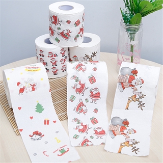 Papel de navidad festivo rollo de papel de seda toallas de papel de navidad decoraciones de papel higiénico