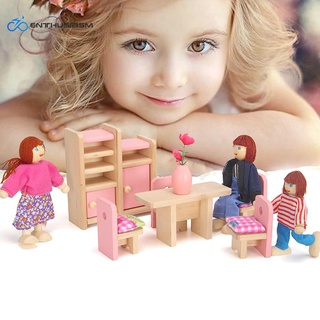Enthusasm juguete rompecabezas De madera Rosa Para Casa De muñecas infantiles (1)