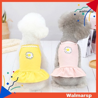 [wmp] falda para mascotas estampado floral transpirable sin mangas con tirantes para verano