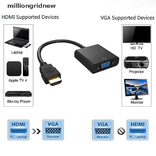 [milliongridnew] convertidor de cable hdmi a vga digital hd 1080p tablet famale convertidor adaptador (8)