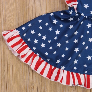 -bebé Niñas 4 de julio vestido, patriotas estrellas rayas volantes manga sin respaldo independencia día vestido (3)