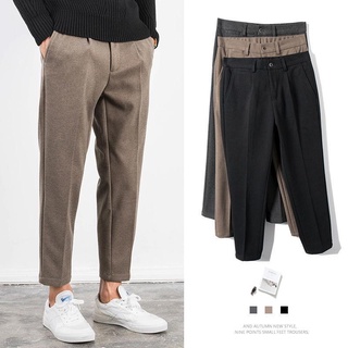 Coreano marea de la marca de los hombres de lana de tela traje de pantalones más el tamaño Formal de negocios pantalones Casual recto pantalón masculino suelto