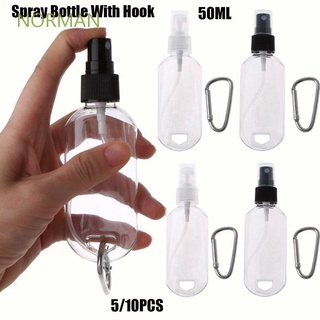 Norman botella recargable portátil transparente contenedor cosmético botella de Spray con gancho con llavero viaje plástico vacío alta calidad botella de jabón de mano Multicolor