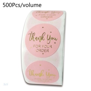 scli 500pcs gracias por su pedido pegatinas con papel de oro redondo sello etiqueta handmae