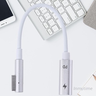 INM USB C Female to Magnetic 1 L-Shaped Charging Cable Converter for Mag-Safe 1 L Tip for MacBook-Pro 13/15" Air 11/13"